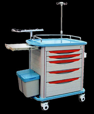 Ambulance Stainless Steel Medical Trolley , Stainless Steel Trolley With Drawers