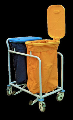 Simple Stainless Steel Medical Trolley Hospital Clinic Furniture With Dirt Bag