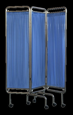 Stainless Steel Hospital Folding Screen Removable Fabric With Wheels